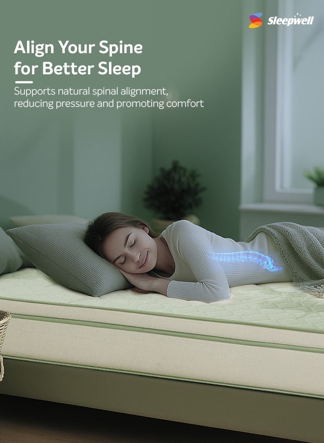 Sleepwell مرتبة سليب ويل برو غريد | تقنية الشبكة | 3400+ قناة هواء | رغوة كويلتيك مزدوجة الطبقات | تقنية جدار الرغوة | دعم الظهر | تقنية مضادة للعث | حجم مفرد (200L X 90W X 25H سم) | تجربة لمدة 10 ليالٍ - Image 3