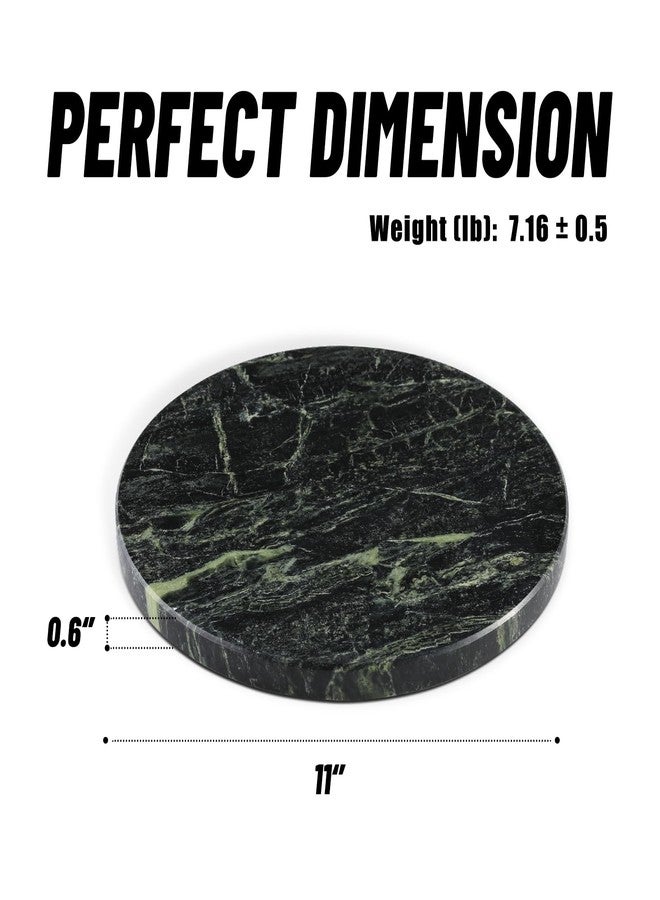Koville Indian Round Marble Cutting Board for Kitchen, 11inch Round Hand Crafted Marble Slab for Cheese, Charcuterie, Pastry Board - Wedding Gift, House Warming Gift(Indian Green) - Image 3