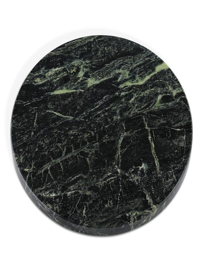 Koville Indian Round Marble Cutting Board for Kitchen, 11inch Round Hand Crafted Marble Slab for Cheese, Charcuterie, Pastry Board - Wedding Gift, House Warming Gift(Indian Green) - Image 1
