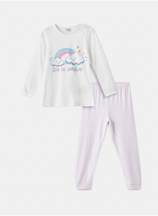 Crew Neck Girls Pajamas Set - pzsku/Z19CF7C2A52D71E5F4715Z/45/_/1740510957/7b40bff3-707b-4229-98d8-eac3e094d409