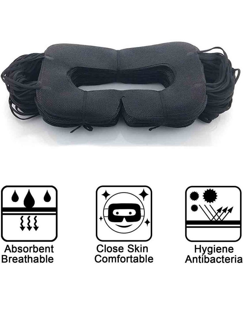 قناع الواقع الافتراضي قابل للتخلص منه بشكل عام لحماية العين، مناسب لـ Oculus/HTC/Gear VR، يمنع التهابات العين (أسود، 100 قطعة) - Image 5