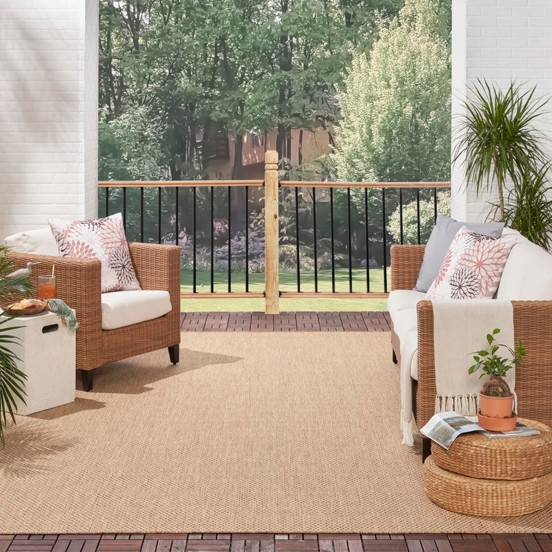 Nourison Home Courtyard Jute 8' x 10' Area Rug - Easy Clean, Non Shedding, Bed Room, Living Room, Dining Room, Kitchen (8' x 10') - Image 3