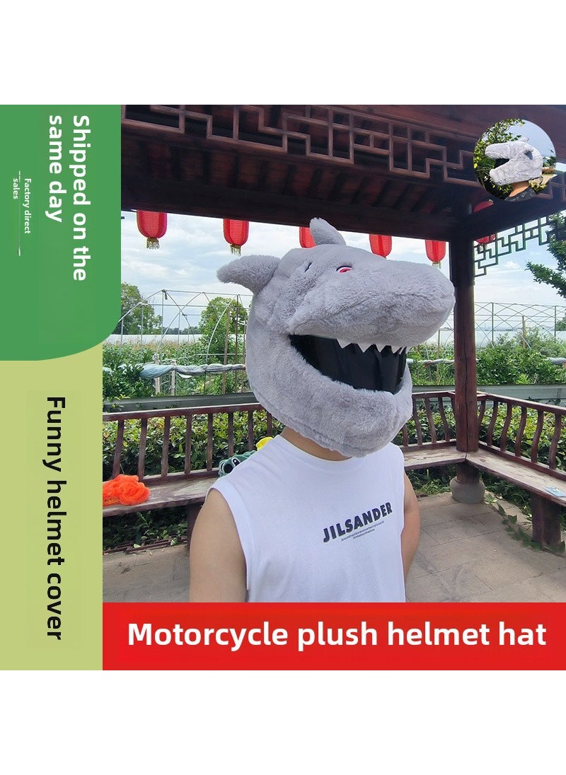 Generic - New Cartoon Plush Motorcycle Helmet Cover Ski Mask Grey - Image 1