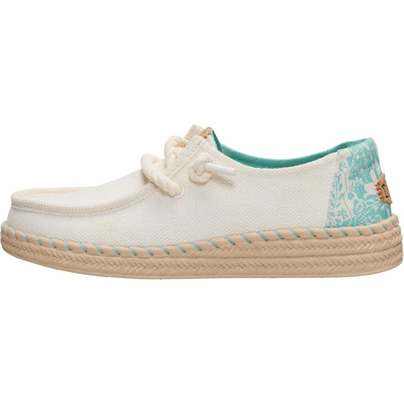 Women's espadrille slip-on shoe for travel and casual wear, cork footbed, lightweight, hibiscus color, breathable natural fiber upper - Image 1
