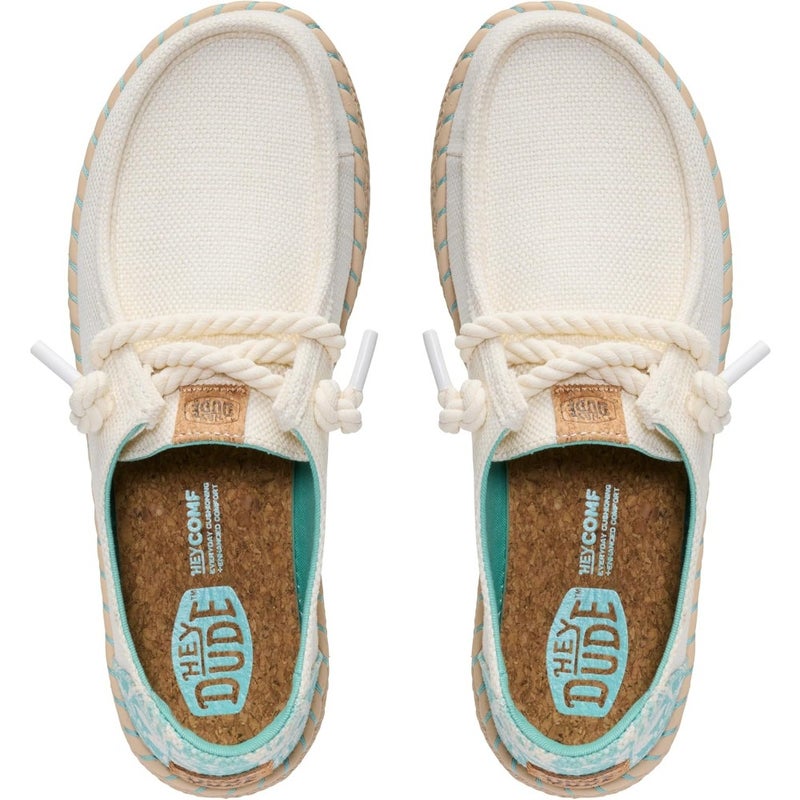 Women's espadrille slip-on shoe for travel and casual wear, cork footbed, lightweight, hibiscus color, breathable natural fiber upper - Image 5