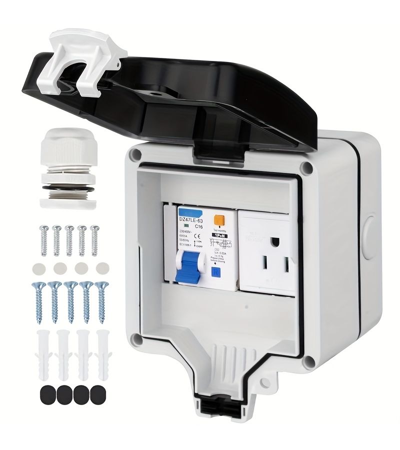 5 Way Outdoor Switch Socket Distribution Box With Black Transparent Cover For Garden And Garage Use Switches And Sockets Not Included - Image 5