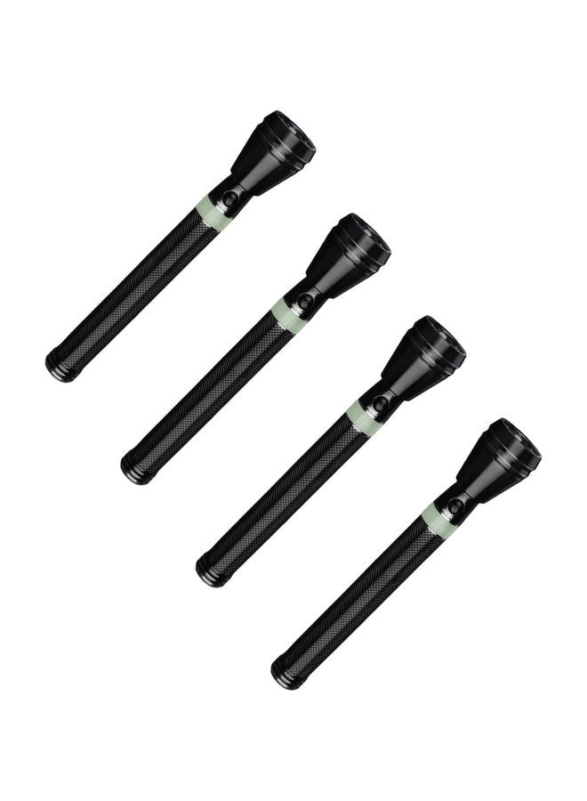 إمبكس 4 pcsكشاف يدوي قابل لإعادة الشحن، LED كري 3 واط، بطارية 3000 مللي أمبير، مدى 300 متر، إضاءة 140-160 لومن، هيكل من الألمنيوم المقاوم للتآكل، وقت تشغيل 4-8 ساعات، شحن خلال 8 ساعات، جهد 220-240 فولت، ضمان سنتين – Lumin C3 – أسود - Image 1