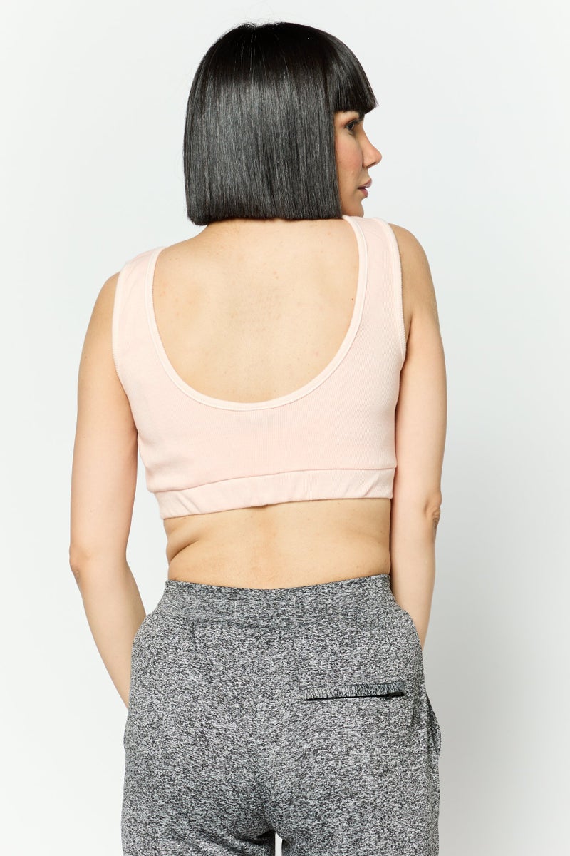 Ellesse Women Padded Brand Logo Outdoor Sport Bra, Pink - Image 2