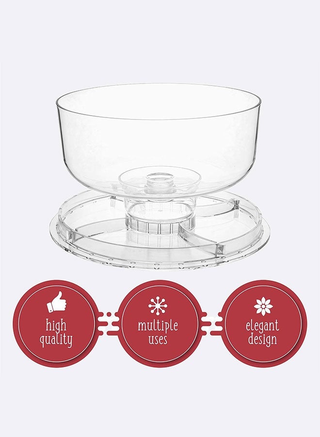حامل كعكة أكريليك دائري شفاف مجموعة-2 قطعة، 1 قطعة غطاء كعكة من بيت أفضل و 1 قطعة سكين كعكة - قبة عالية الجودة، قاعدة دوارة لتزيين الكعك، طبق حلوى وفواكه يستخدم في الحفلات، الزفاف، أعياد الميلاد - Image 3
