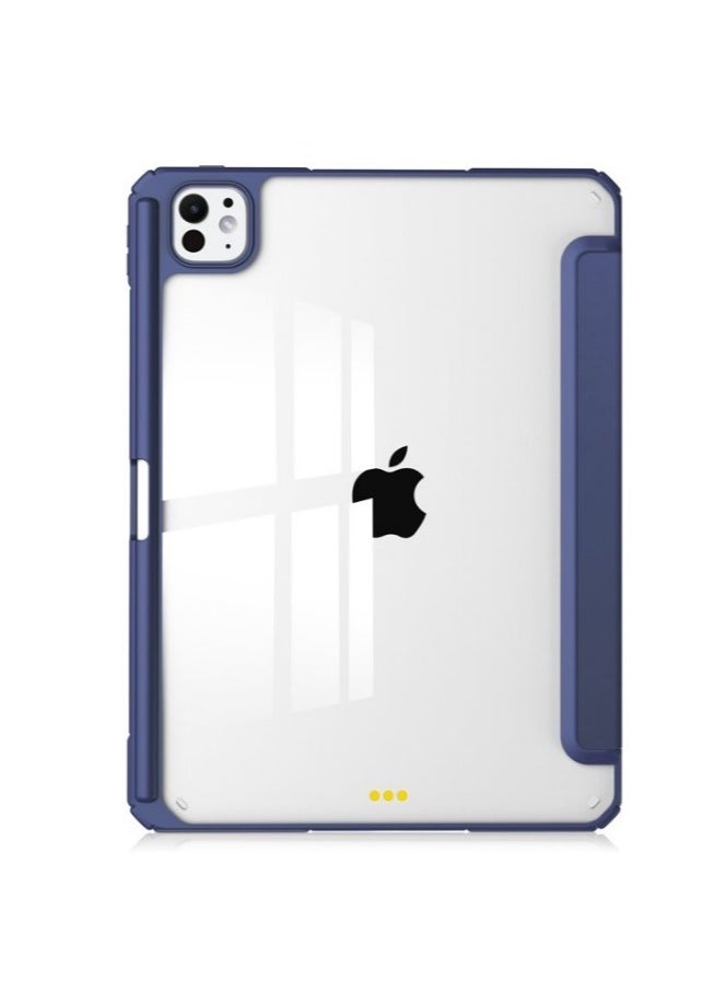 EVO - New Compatible with iPad Pro 13 inch Case 2024 M4 with Built-in Pencil Holder, for iPad Pro 13 Case with Hard Clear Back Shell, Support Pencil Pro & Pencil (USB-C), Auto Wake/Sleep,(Navy) - Image 1