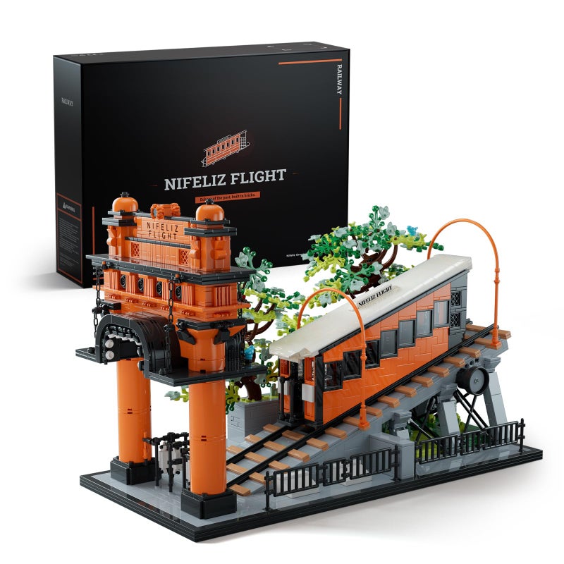Nifeliz Flight Railway Building Set Vintage Cable Car Railway Display Model for Dcor Memorable Festival Gift for Adults 2892 PCS NF10294 - Image 3