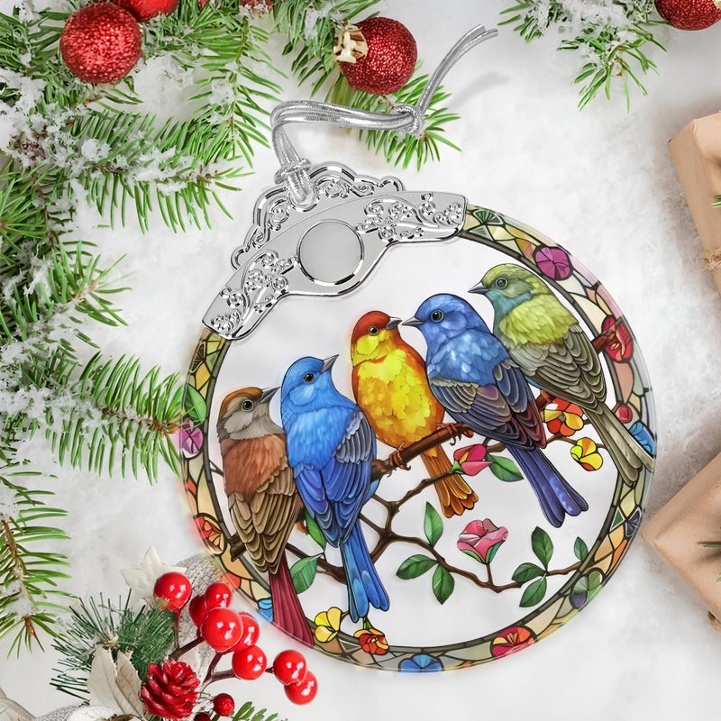 Jocidea حلي عيد الميلاد - ديكور عيد الميلاد الزجاجي الملون - حلي طيور لشجرة عيد الميلاد - زخرفة شجرة عيد الميلاد - هدية عاشق الطيور - هدايا للأصدقاء - أفكار هدايا عيد الميلاد - تبادل الهدايا - Image 5