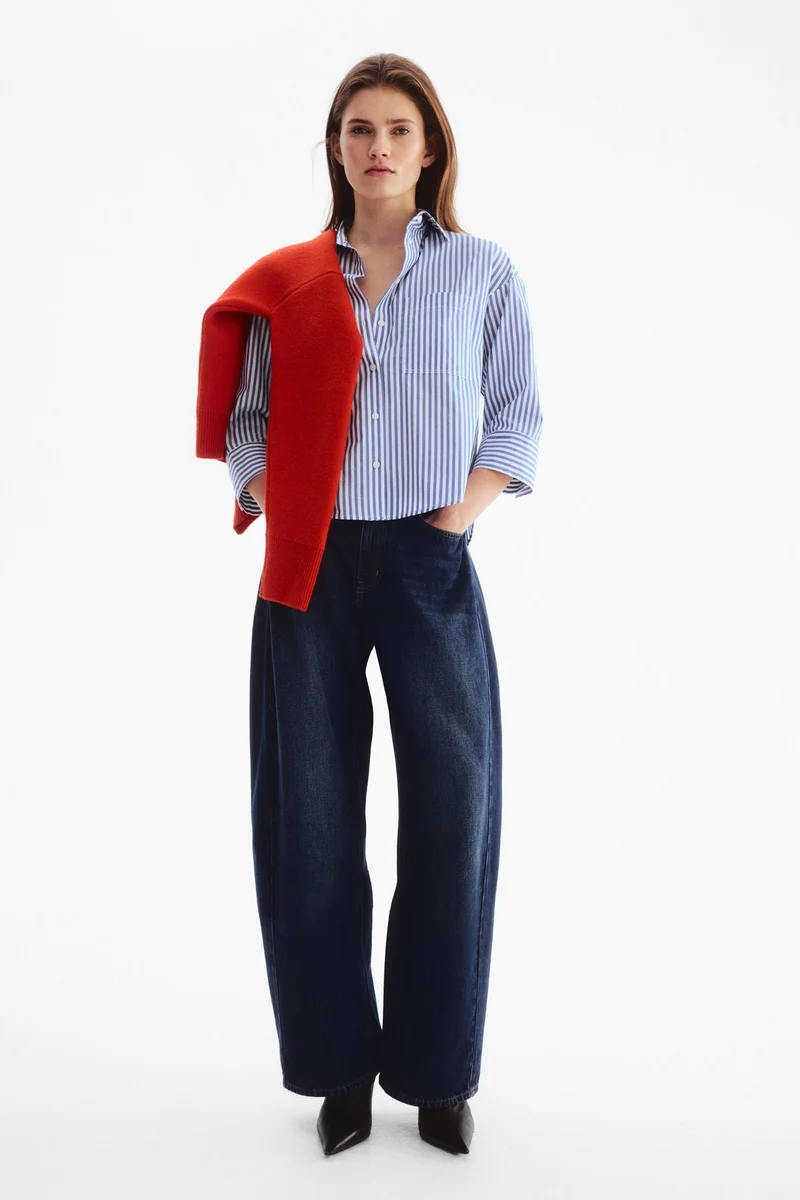 H&M Short poplin shirt