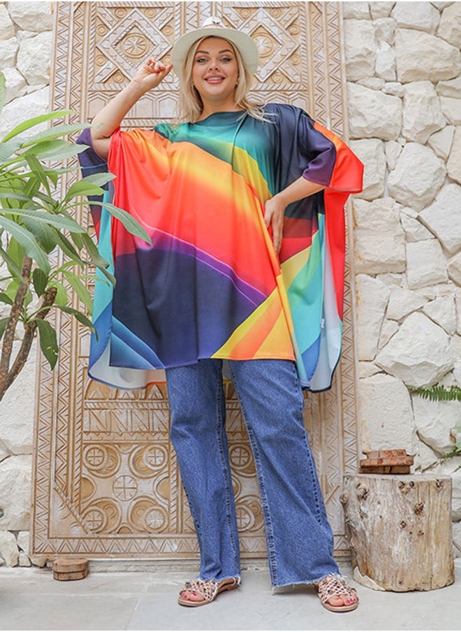 Zmurud Autumn poncho - printed  - Image 2