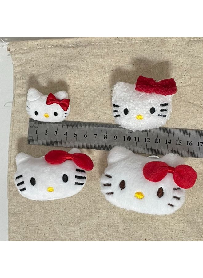 Red Knot Kitty Cartoon Plush Animal DIY Accessories Decorative Accessories Hat Clothing Socks Hairpin Accessories-Color:Curly Kt  - Image 2