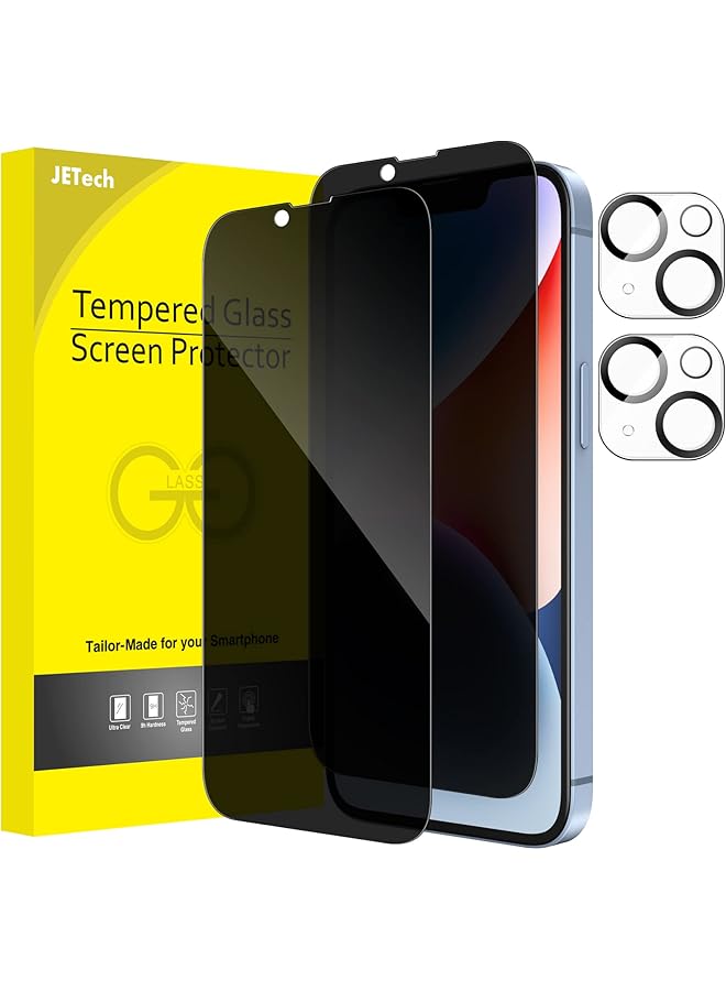 Jetech Privacy Full Coverage Screen Protector For Iphone 14 Plus 6.7 Inch With Camera Lens Protector Anti Spy Tempered Glass Film 2 Pack Each - Image 1