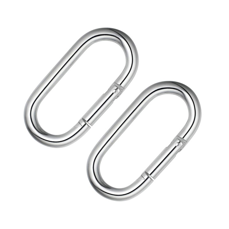 OWAYOTO 4 Inch Carabiner Clip Heavy Duty Spring Snap Hook Oval Shape 2pcs 10x100mm - Image 1