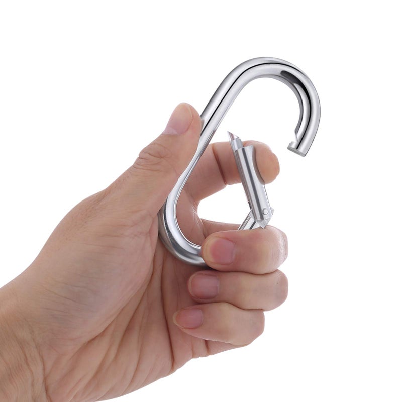 OWAYOTO 4 Inch Carabiner Clip Heavy Duty Spring Snap Hook Oval Shape 2pcs 10x100mm - Image 3