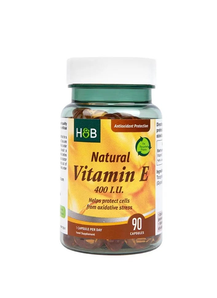 H&B H&B Natural Vitamin E 400IU Capsules For Antioxidant Protection, Pack of 90's 