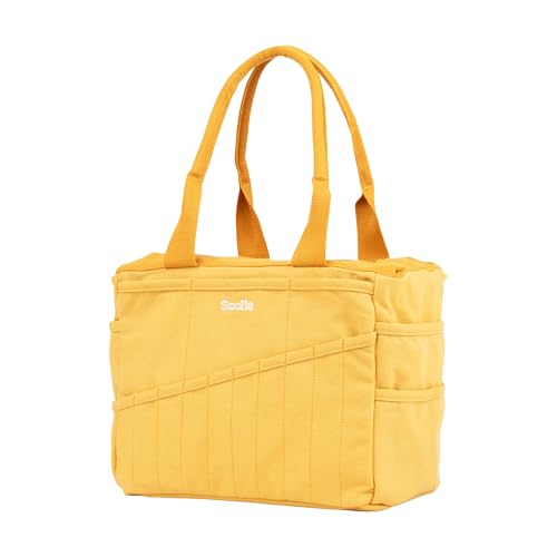 Soolla Studio Bag: Pottery Tool Bag, Art Supply Storage, Knitting Yarn Organizer, Crochet Projects, & Washable Craft Tote, 30 Pockets, 25+ Canvas Colors, Student Artist Gift (Sunset Mustard) - Image 3