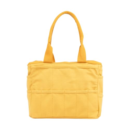 Soolla Studio Bag: Pottery Tool Bag, Art Supply Storage, Knitting Yarn Organizer, Crochet Projects, & Washable Craft Tote, 30 Pockets, 25+ Canvas Colors, Student Artist Gift (Sunset Mustard) - Image 2
