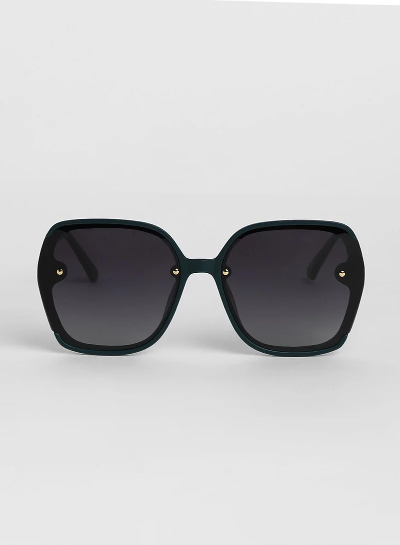 Haute Sauce Block Oversized Sunglasses - Green