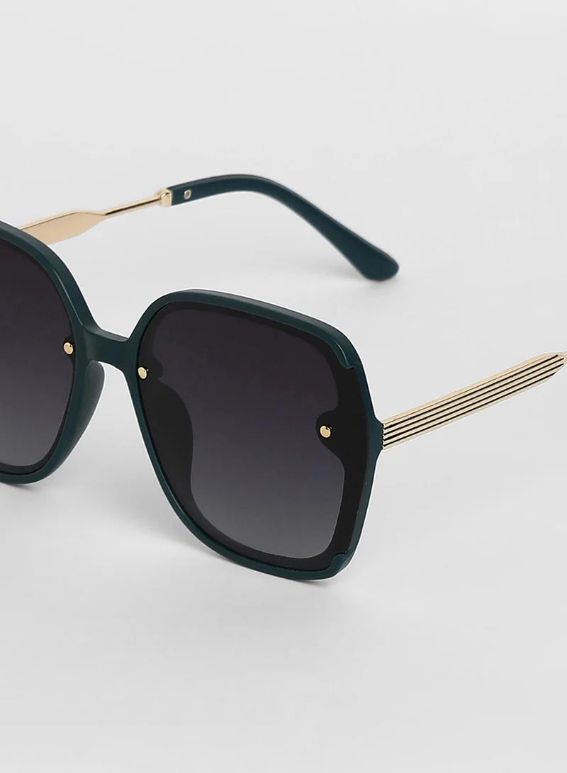 Haute Sauce Block Oversized Sunglasses - Green