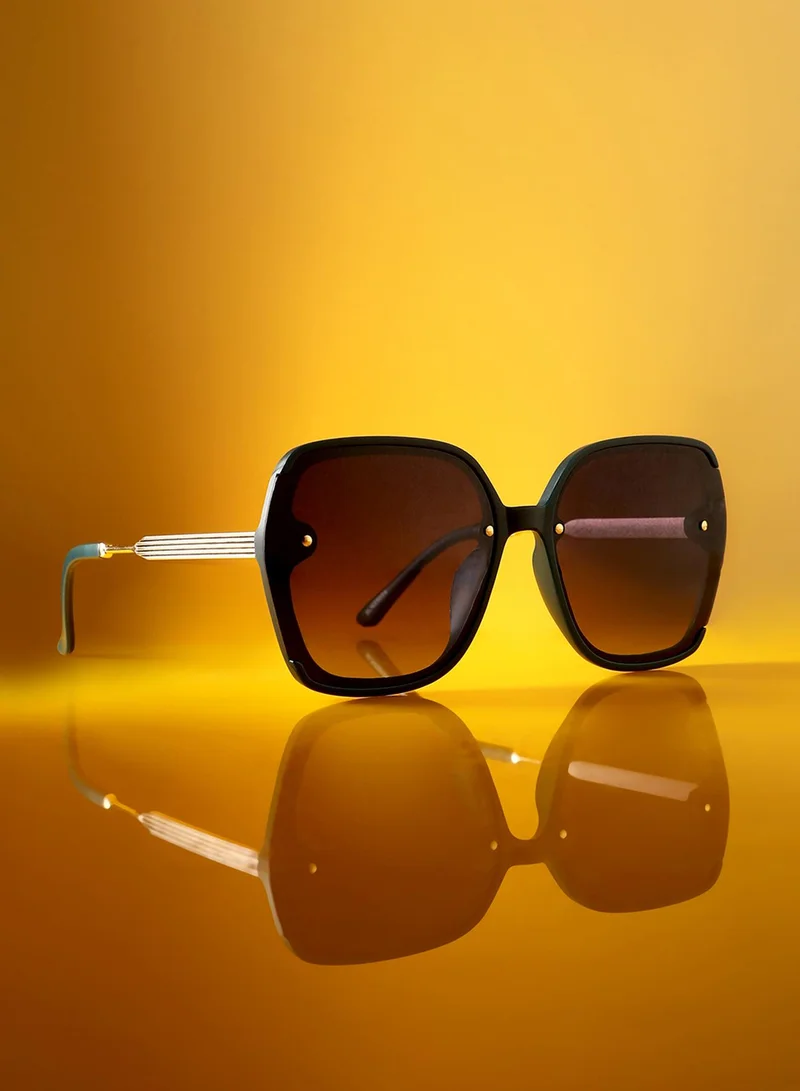 Haute Sauce Block Oversized Sunglasses - Green
