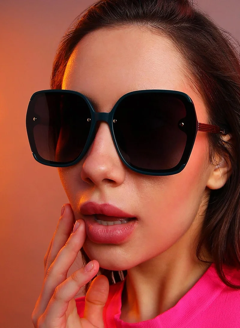Haute Sauce Block Oversized Sunglasses - Green