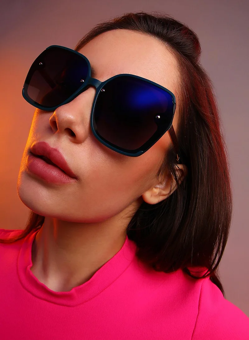 Haute Sauce Block Oversized Sunglasses - Green
