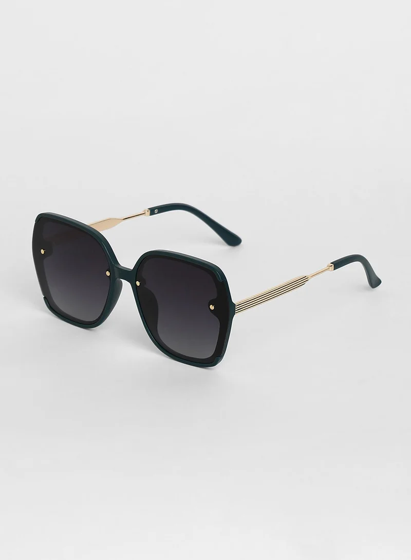 Haute Sauce Block Oversized Sunglasses - Green