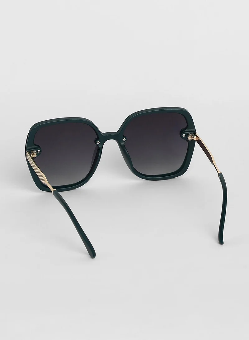 Haute Sauce Block Oversized Sunglasses - Green