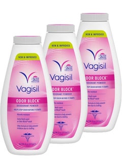 Vagisil Vagisil Odor Block Deodorant Powder for Women, Helps to Prevents Chafing, Talc-Free, 8 Ounce (Pack of 3) 