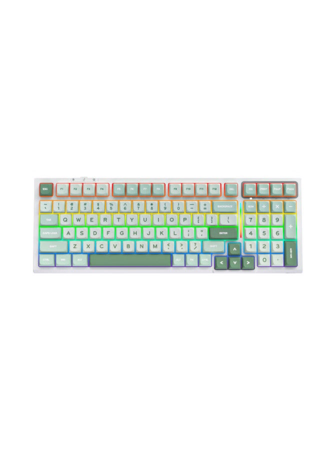 Rk R98 Tri-mode Mechanical Keyboard, Wireless 2.4g Bluetooth Wired, Customizable Gasket Mount, Hot-swappable, 99 Keys, Anti-ghosting, Pbt Keycaps, For E-sports Gaming And Office Use, Air Blue Rgb And Smoky Blue Switches - Image 5