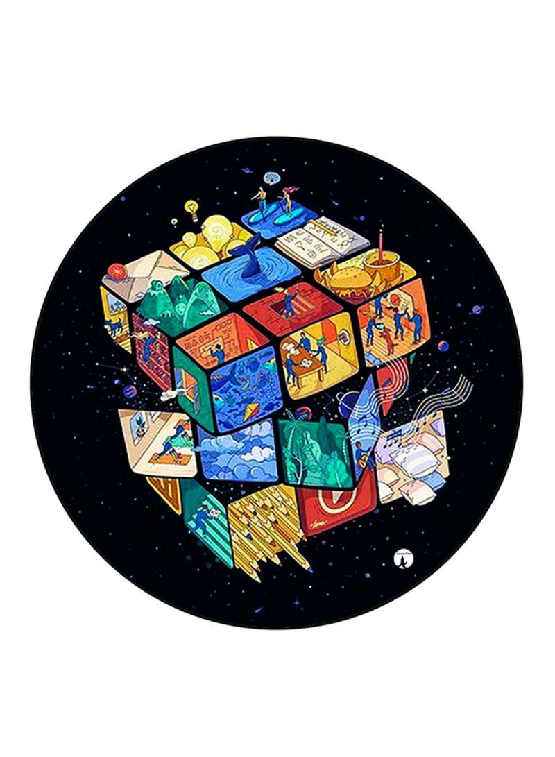 RKN Rubik's Cube Printed Mouse Pad  Multicolour 