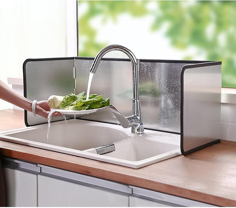 BLURISM Splatter Windshield Stainless Steel Oil Baffle Guard for Kitchen Guard Stove Board for Cooking Oil Splash Insulation Board Nonstick Outdoor Camping Gas Splatter Windshield 4 Side - Image 5