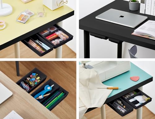 Bostitch Konnect Under Desk Drawer, Self-Adhesive Slide Out Storage Organizer with 4 Customizable Dividers, 2-Pack - Image 5