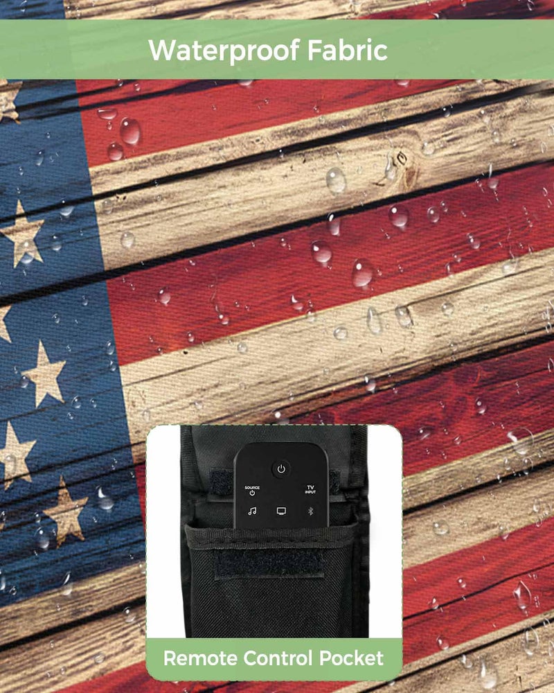 Vintage American Flag Outdoor TV Cover 36 to 39 Inches Weatherproof Waterproof Brown Red Blue - Image 4