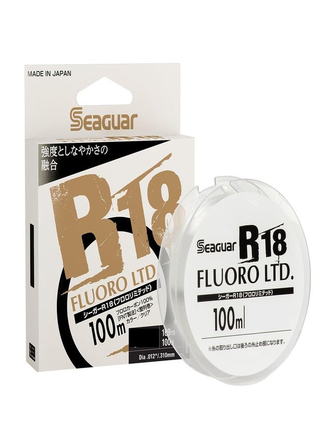 Seaguar خيط صيد سيغوار فلوروكربون JDM R18 Fluoro Ltd.، 109 ياردة، 14 رطل، شفاف - 14RFL109 - Image 1