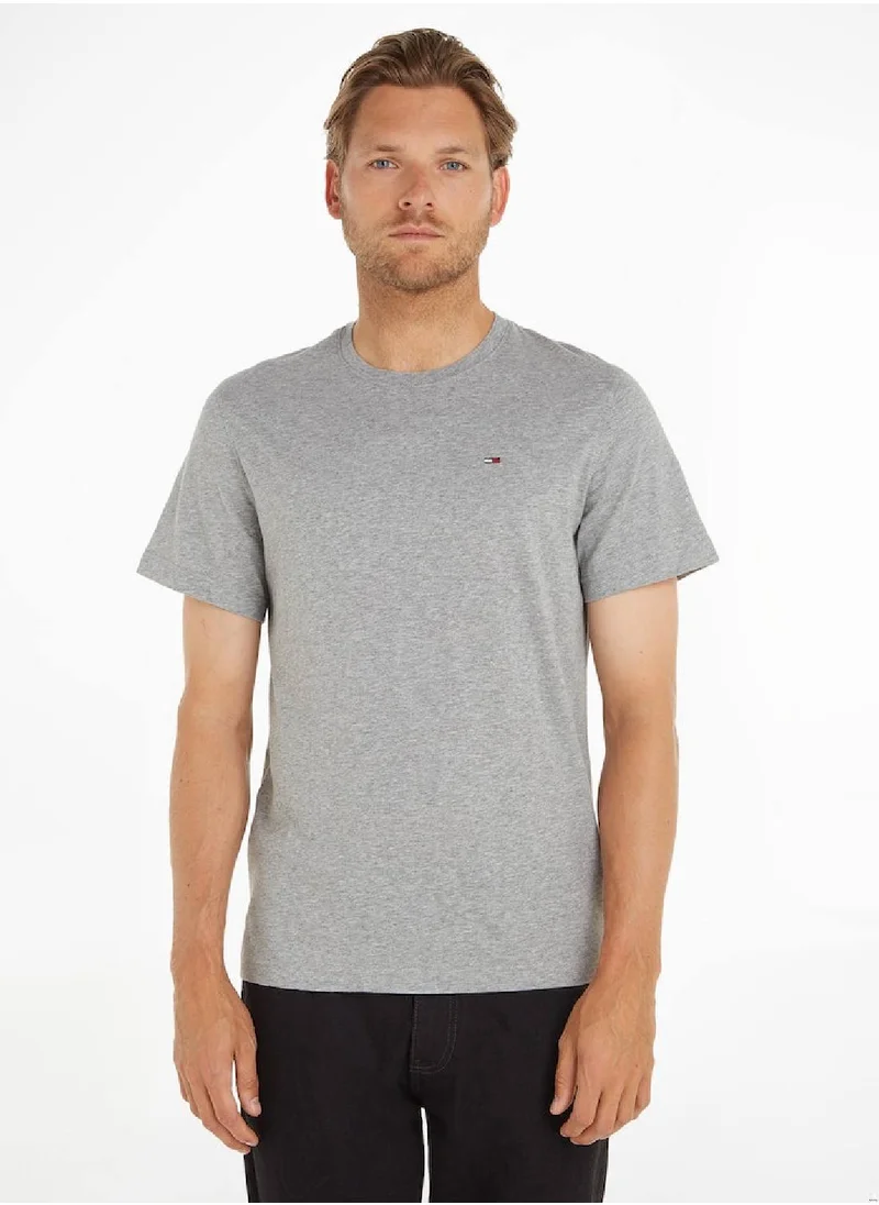 TOMMY HILFIGER Men's Regular Fit Crew T-Shirt, Grey