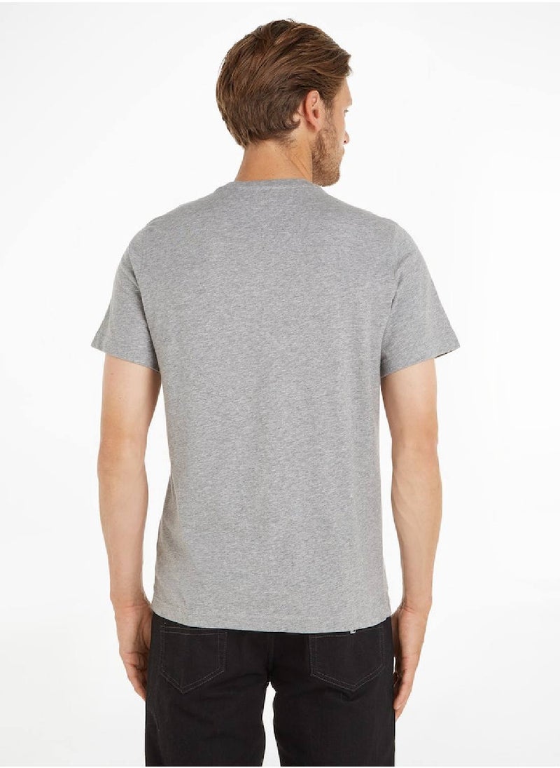 TOMMY HILFIGER Men's Regular Fit Crew T-Shirt, Grey  - Image 4