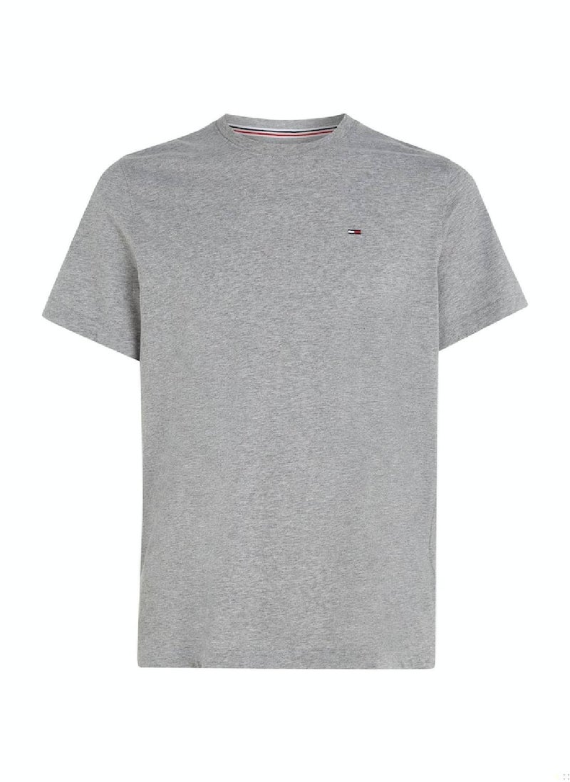 TOMMY HILFIGER Men's Regular Fit Crew T-Shirt, Grey  - Image 3