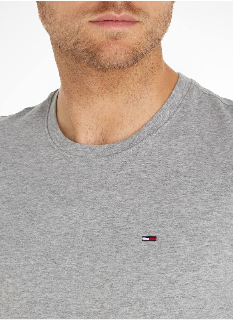 TOMMY HILFIGER Men's Regular Fit Crew T-Shirt, Grey  - Image 5