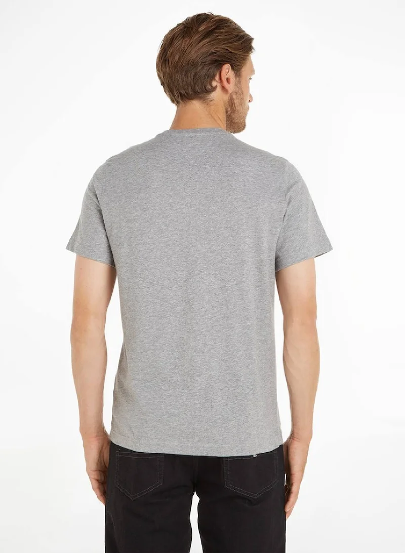 Tommy Hilfiger LT GREY HTR Regular Fit Crew T-Shirt for Men | Best Price UAE