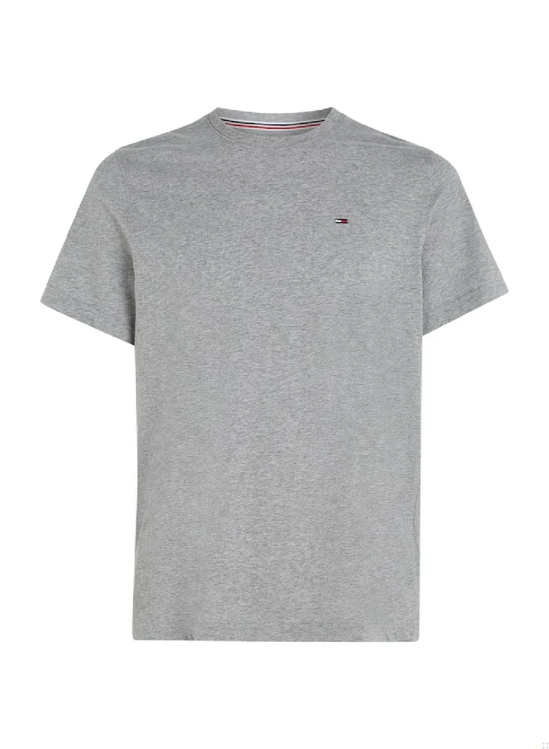 Tommy Hilfiger LT GREY HTR Regular Fit Crew T-Shirt for Men | Best Price UAE
