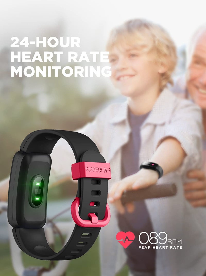BIGGERFIVE ساعة تتبع اللياقة البدنية للأطفال BIGGERFIVE Vigor للفتيات والفتيان من عمر 5-15، مقاومة للماء IP68، متعقب النشاط، عداد الخطوات، مراقب معدل ضربات القلب والنوم، ساعة عداد السعرات الحرارية والخطوات - Image 4