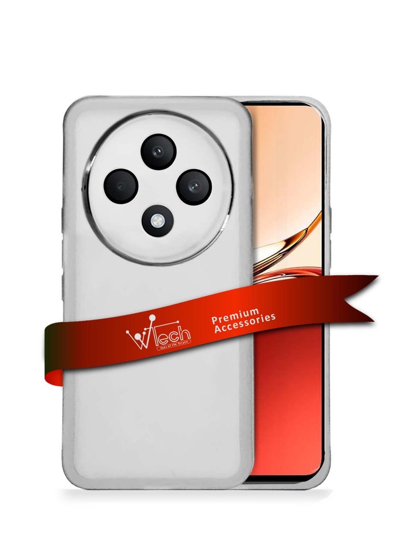 دبليو تيك جراب خلفي لهاتف oppo Reno12 F 4G / 5G 2024 مصنوع من سيليكون بولي يوريثان الحراري الناعم والنحيف للغاية، أنيق مطلي بالكهرباء وحدود الكاميرا باللون الأبيض - Image 1