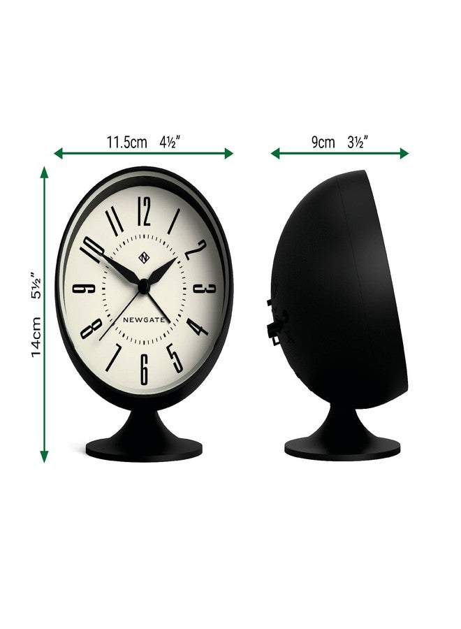 NEWGATE® Spheric Alarm Clock | Iconic Dome Retro Design | Black Soft Rubberised Finish | Ideal for Bedside, Desk or Shelf | Mid-Century Bedroom & Office Accessory - Image 3