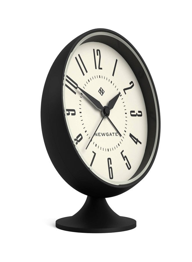 NEWGATE® Spheric Alarm Clock | Iconic Dome Retro Design | Black Soft Rubberised Finish | Ideal for Bedside, Desk or Shelf | Mid-Century Bedroom & Office Accessory - Image 1