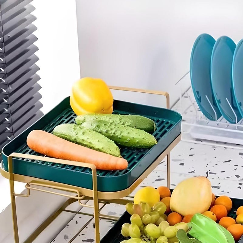VHG Home TwoTier MultiFunctional Storage Organizer with Removable Drain Tray CupMug Holder Shelf BPA Free - Image 4